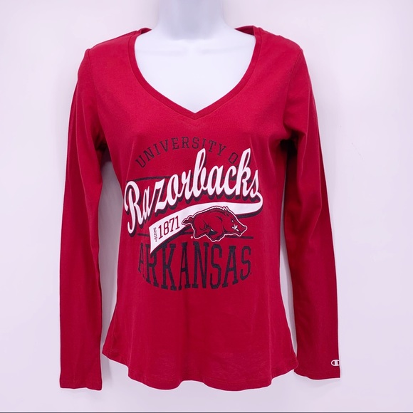Champion Tops - NEW Champion Arkansas Razorbacks Women’s Long Sleeve Shirt Size XS